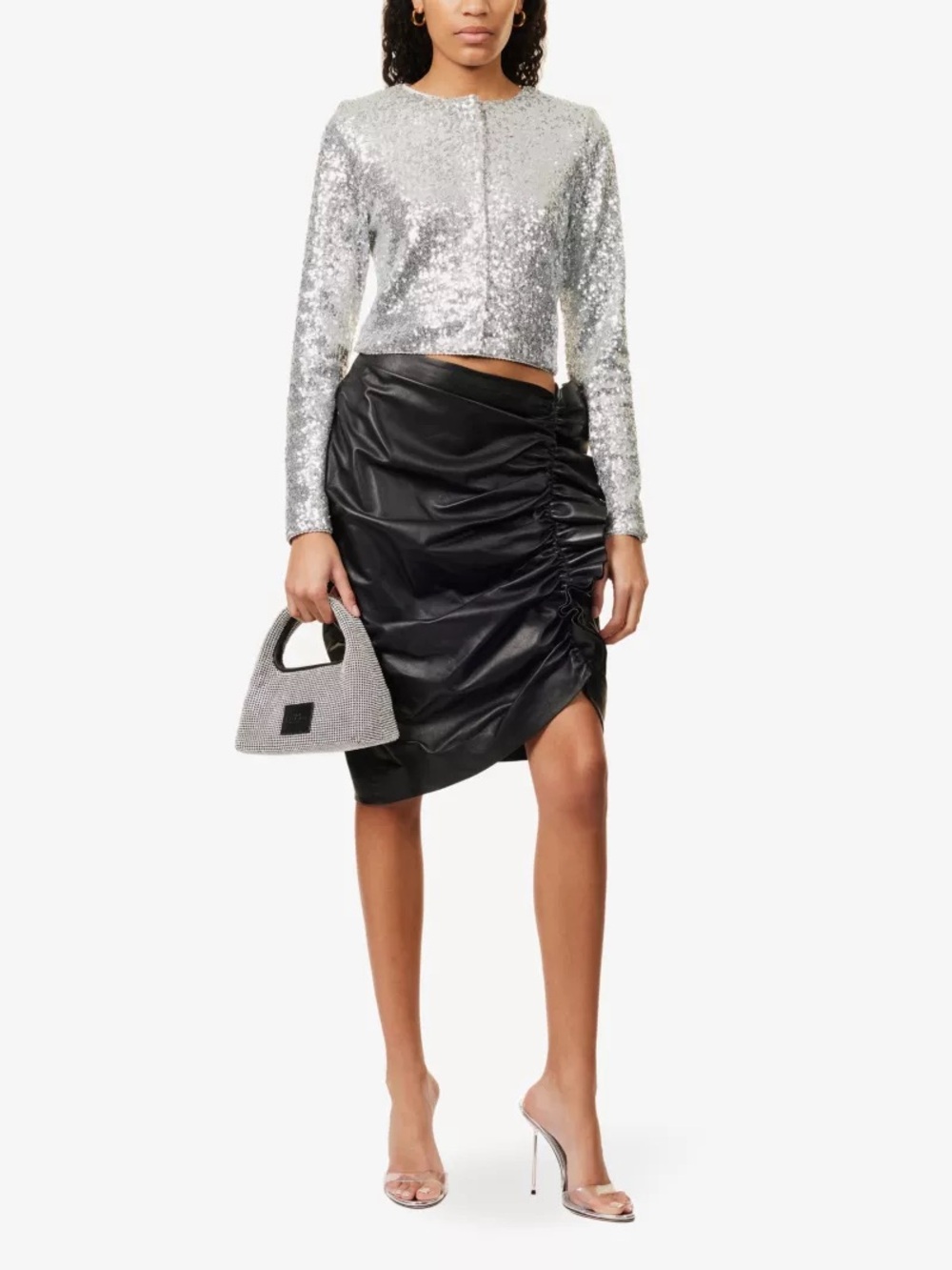 Good American Sequin -Embellished Woven Top MSRP $210 NWT Smalll